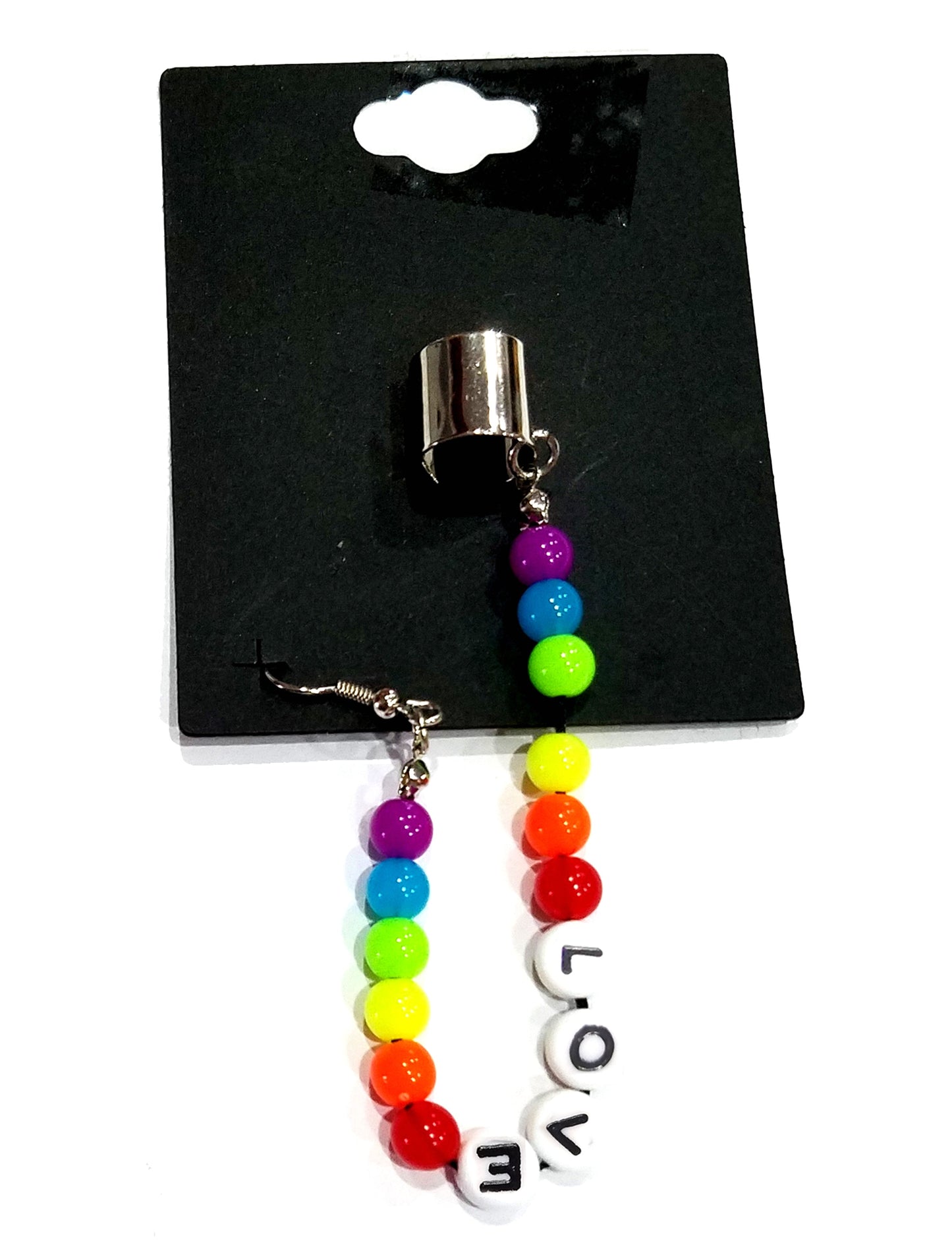 Rainbow 'LOVE" Silver Earcuff
